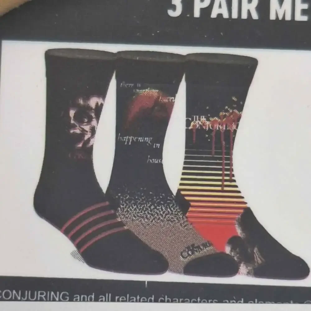 The Conjuring 3 Pack Men's Crew Socks Size 10-13 Horror Movie New